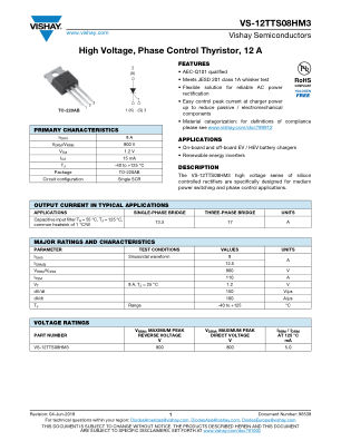 VS-12TTS08HM3 datasheet cover page