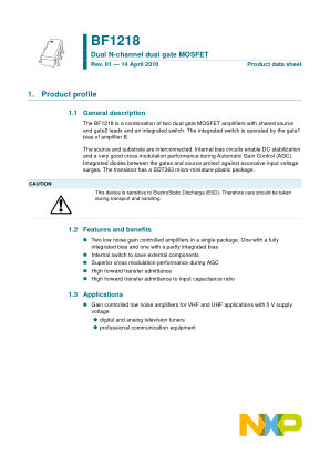 BF1218 datasheet cover page