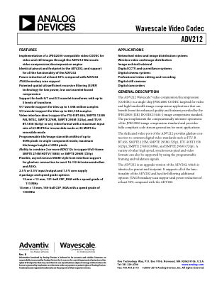 ADV212 datasheet cover page