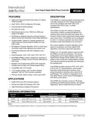 IR3584 datasheet cover page