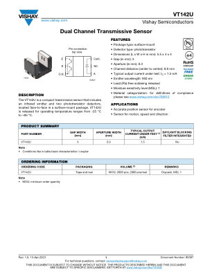 VT142U datasheet cover page