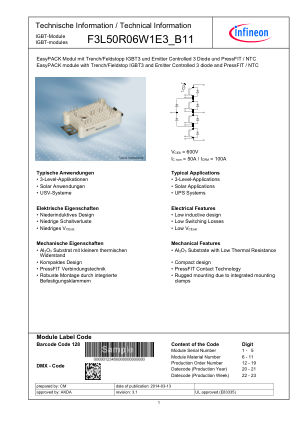 F3L50R06W1E3-B11 datasheet cover page
