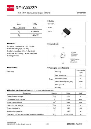 RE1C002ZP 数据手册首页