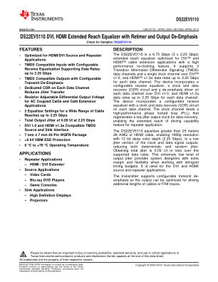 DS22EV5110 datasheet cover page