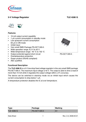 TLE4286G datasheet cover page
