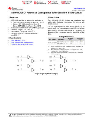 SN74AHC126-Q1 数据手册首页