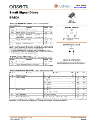 BAS31 datasheet cover page