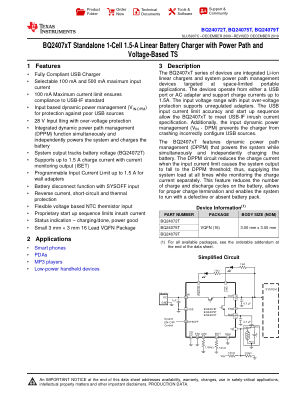 BQ24079T datasheet cover page