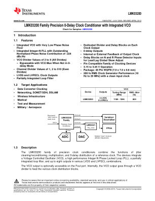 LMK03200 数据手册首页