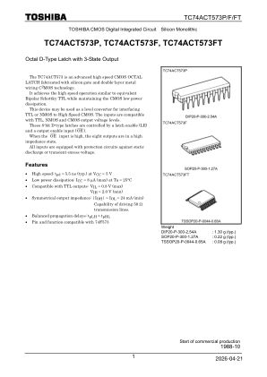 TC74ACT573P datasheet cover page