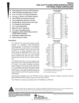 TPS2216 datasheet cover page
