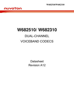 W682X10 数据手册首页