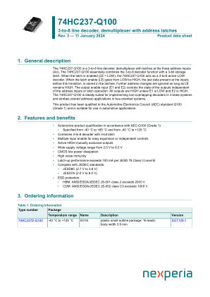 74HC237D-Q100J datasheet cover page