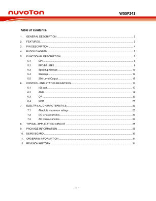 W55P241 datasheet cover page