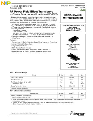 MRF5S19060N 数据手册首页