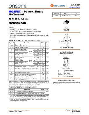 NVD5C454N 数据手册首页