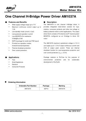 AM1037A datasheet cover page