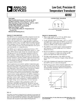 AD592 datasheet cover page