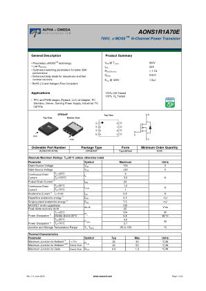 AONS1R1A70E 数据手册首页