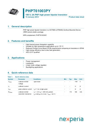 PHPT61003PYX datasheet cover page