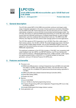 LPC122X datasheet cover page