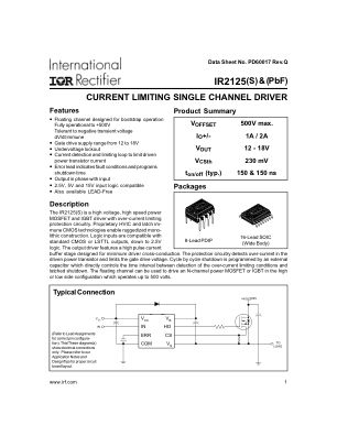IR2125S datasheet cover page