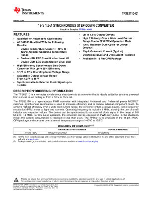 TPS62110-Q1 datasheet cover page
