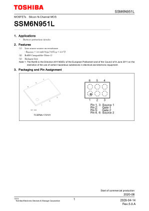 SSM6N951L datasheet cover page