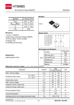 HT8MB5 datasheet cover page