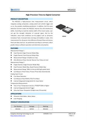 MS1022 datasheet cover page