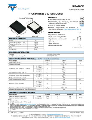 SIRA20DP 数据手册首页
