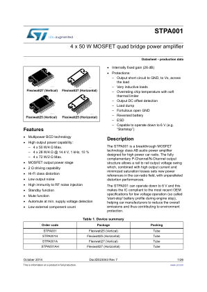 STPA001 数据手册首页