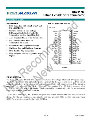 DS2117M datasheet cover page