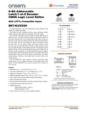 MC74LVX259 datasheet cover page