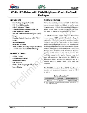 RS3750 datasheet cover page