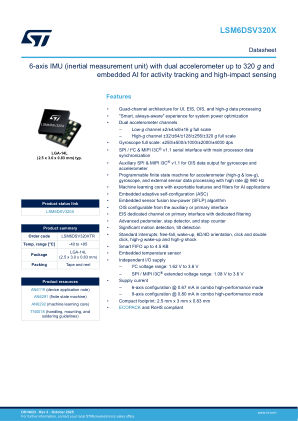 LSM6DSV320X datasheet cover page