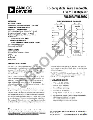 ADG795A 数据手册首页