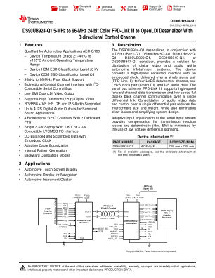 DS90UB924-Q1 datasheet cover page