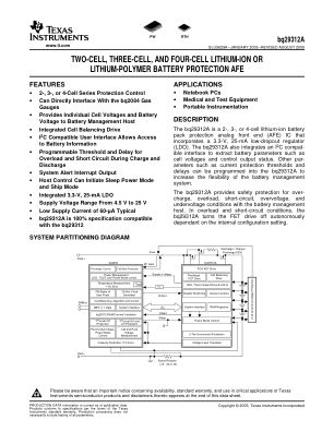 BQ29312A datasheet cover page