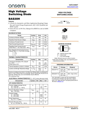 BAS20HT1 datasheet cover page