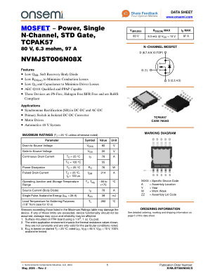 NVMJST006N08X datasheet cover page