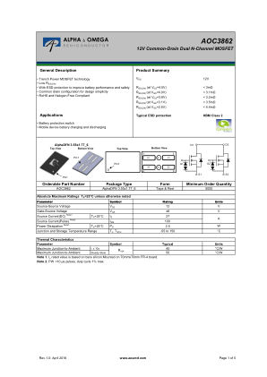 AOC3862 数据手册首页