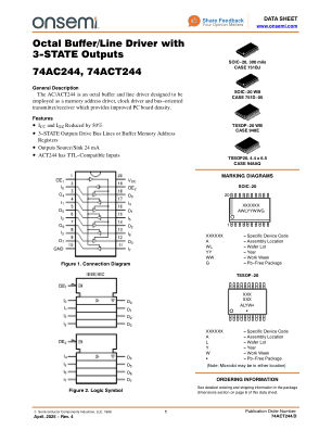 74ACT244 datasheet cover page