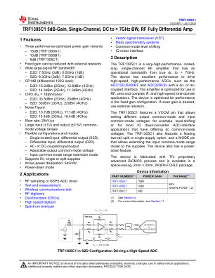 TRF1305C1 datasheet cover page
