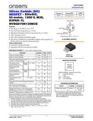 NVBG070N120M3S datasheet cover page
