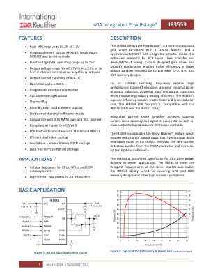IR3553 datasheet cover page
