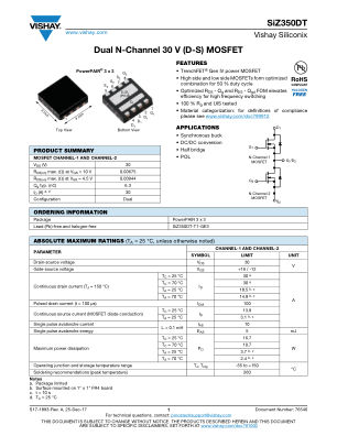 SIZ350DT datasheet cover page