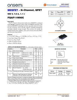 FQAF11N90C datasheet cover page