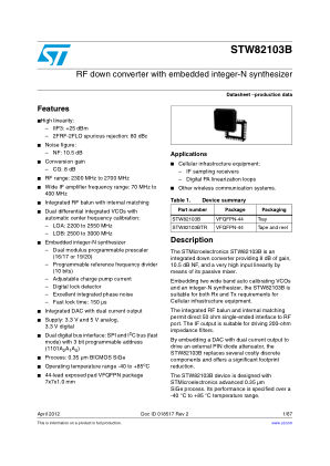 STW82103B 数据手册首页