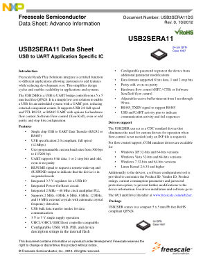 USB2SERA11DS 数据手册首页